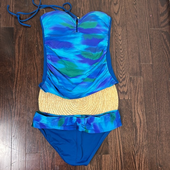 La Blanca By Rod Beattic Occean Print Tankini Bikini Set Size 8 - Picture 6 of 12